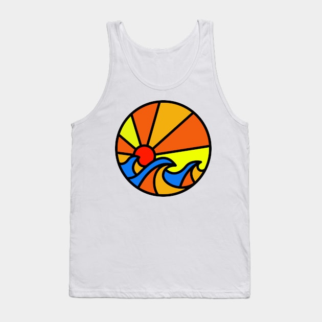 Waves Line Tank Top by polkamdesign